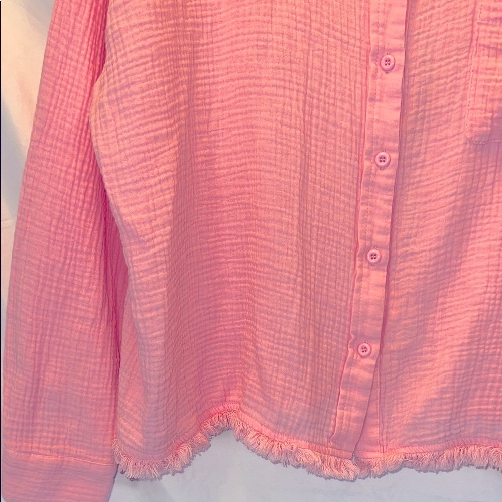 ee:some Casual Pink Textured Over Shirt, SZ Small - Picture 5 of 11